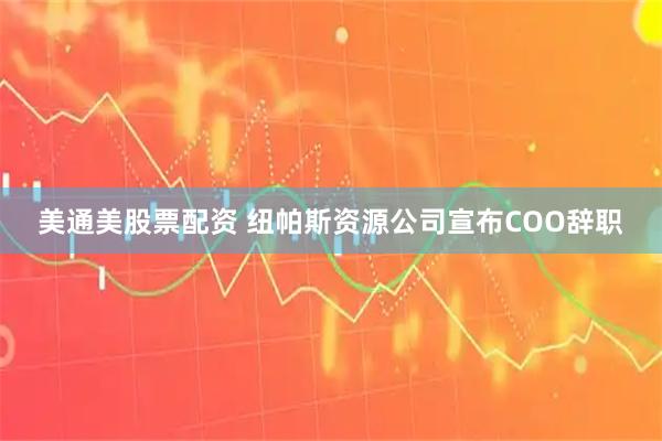 美通美股票配资 纽帕斯资源公司宣布COO辞职